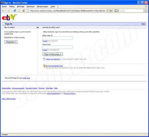 Phishing eBay.fr