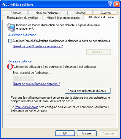 Dsactiver RDP (Windows XP)