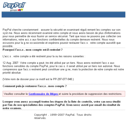 Phishing Paypal