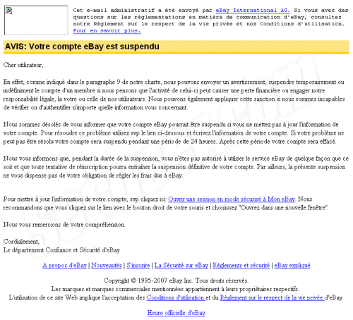 Phishing eBay.fr