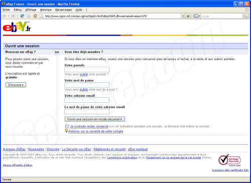 Phishing eBay.fr