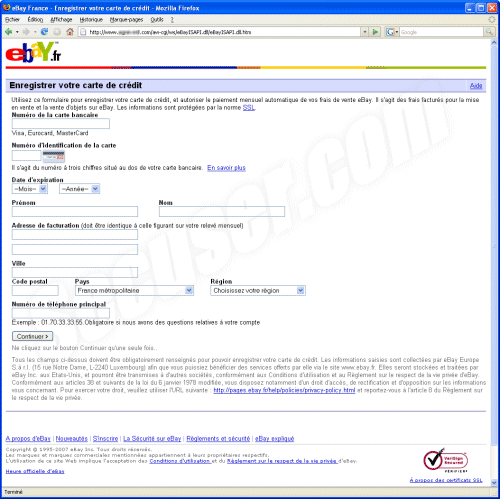 Phishing eBay.fr