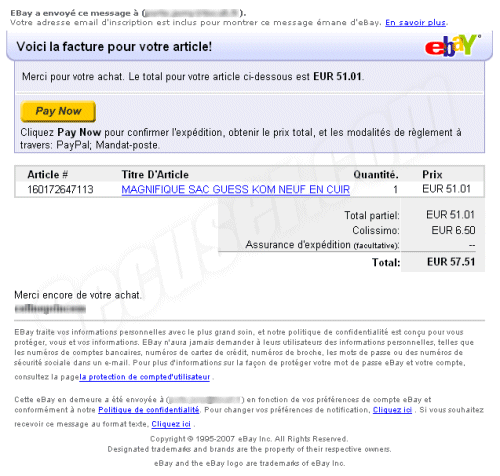 Phishing eBay.fr