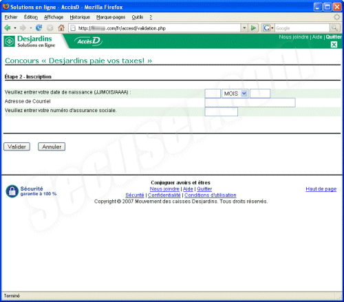 Phishing Desjardins