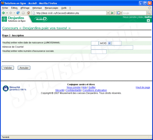 Phishing Desjardins