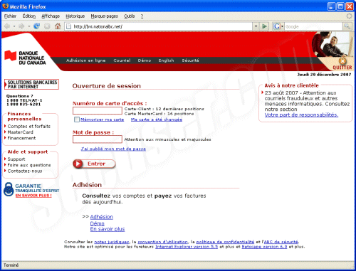 Phishing Banque Nationale du Canada