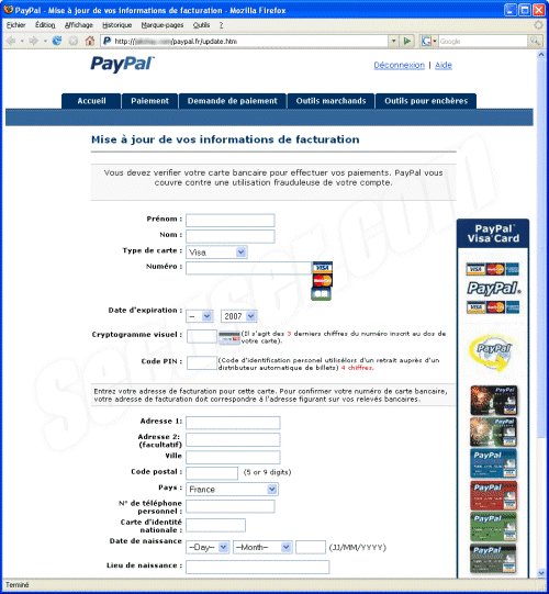 Phishing Paypal