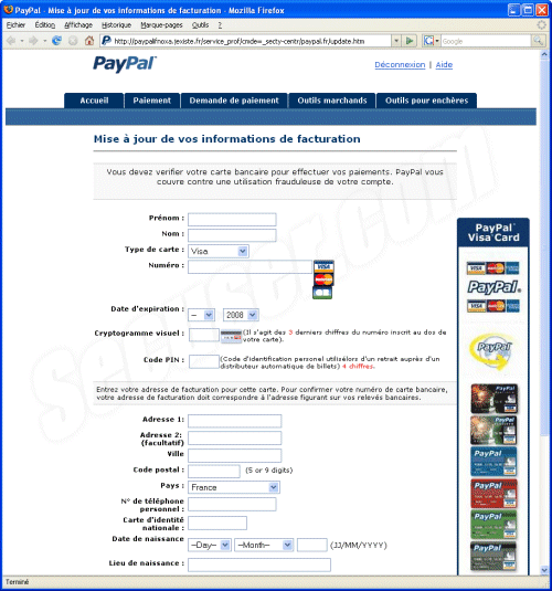 Phishing Paypal