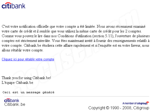 Phishing Citibank