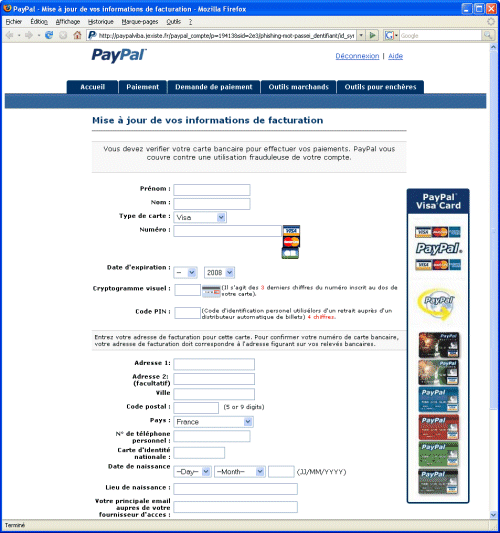 Phishing Paypal