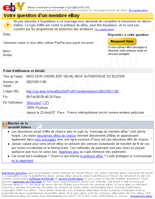 Phishing eBay