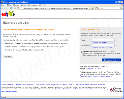 Phishing eBay