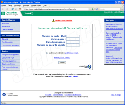 Phishing Desjardins