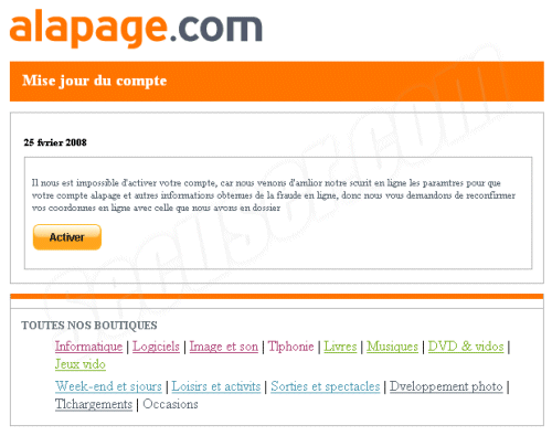 Phishing Alapage