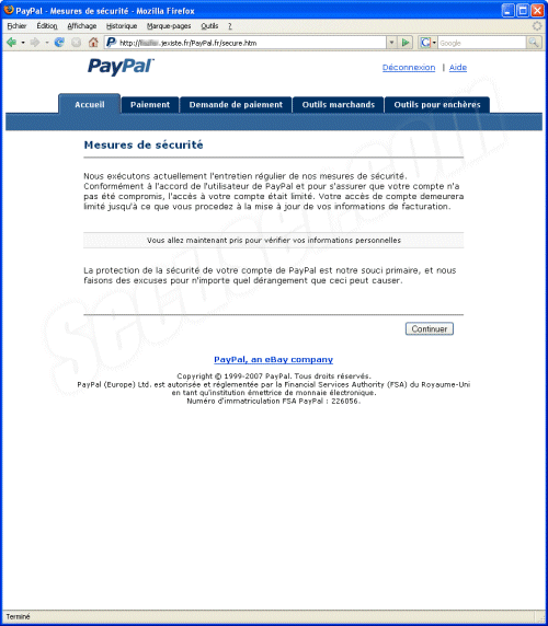 Phishing Paypal