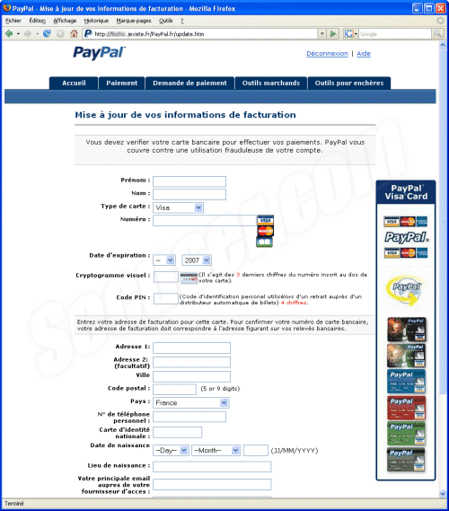 Phishing Paypal