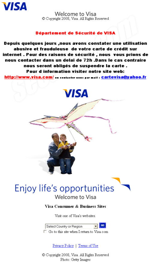 Phishing Visa