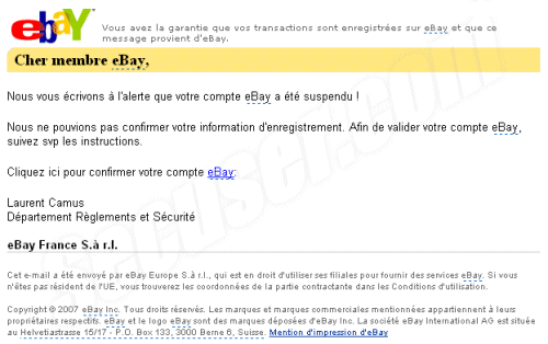 Phishing eBay