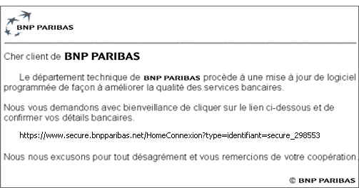Phishing BNP Paribas