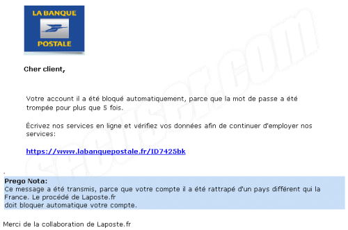 Phishing La Banque Postale