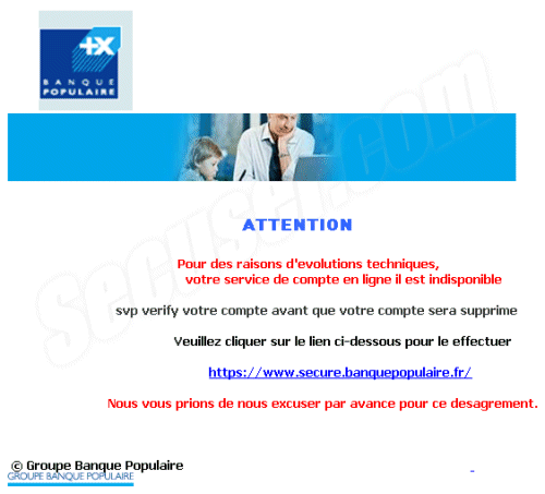 Phishing Banque Populaire