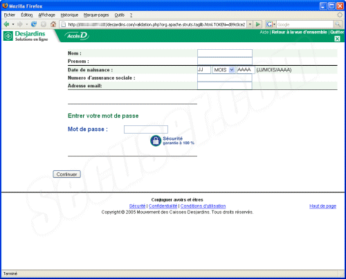 Phishing Desjardins