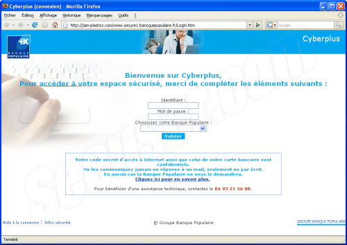 Phishing Banque Populaire