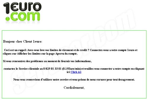 Phishing 1euro.com