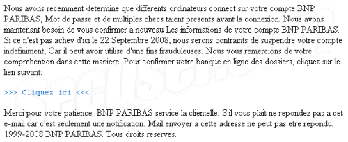 Phishing BNP Paribas