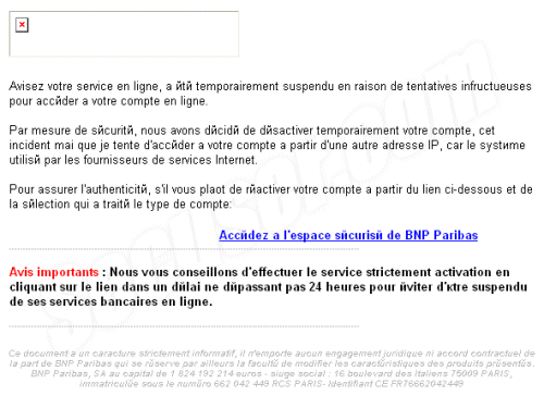 Phishing BNP Paribas