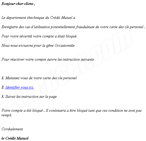 Phishing Crdit Mutuel