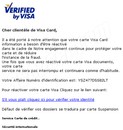 Phishing Visa