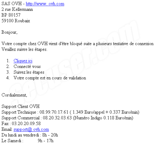 Phishing OVH