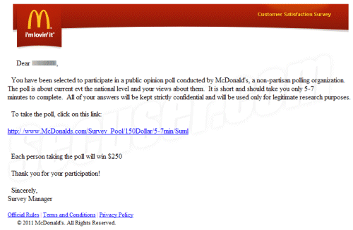 Phishing Mc Donald's