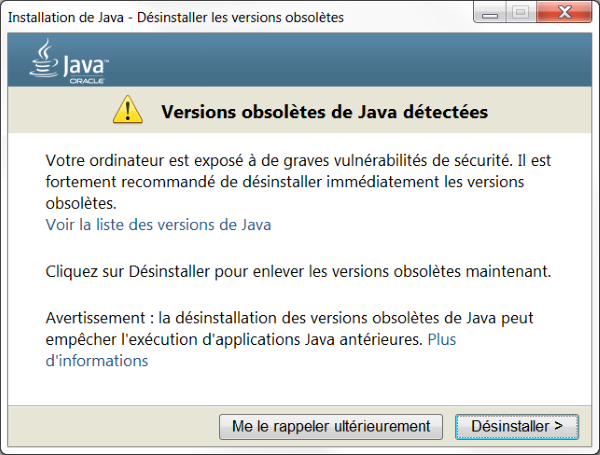 Dsinstallation Oracle Java